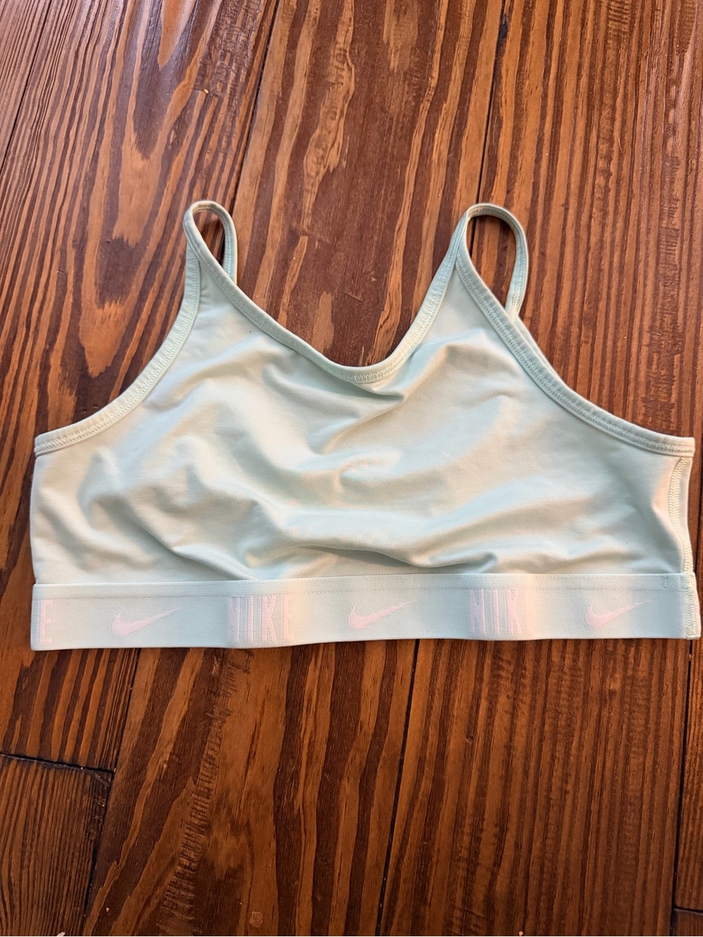 Nike Light Mint Stretch Bralette with Subtle Logo Band